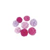 Jemné tylové pomponky, ø4cm+ø5cm, 8ks- růžové, starorůžové, lila